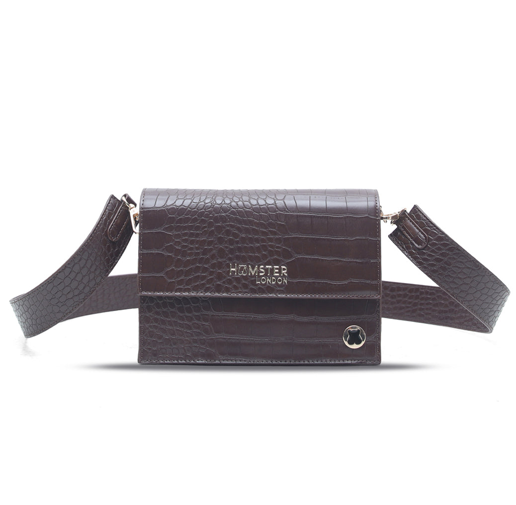 Hamster London Roma Mini Flap Bag Brown