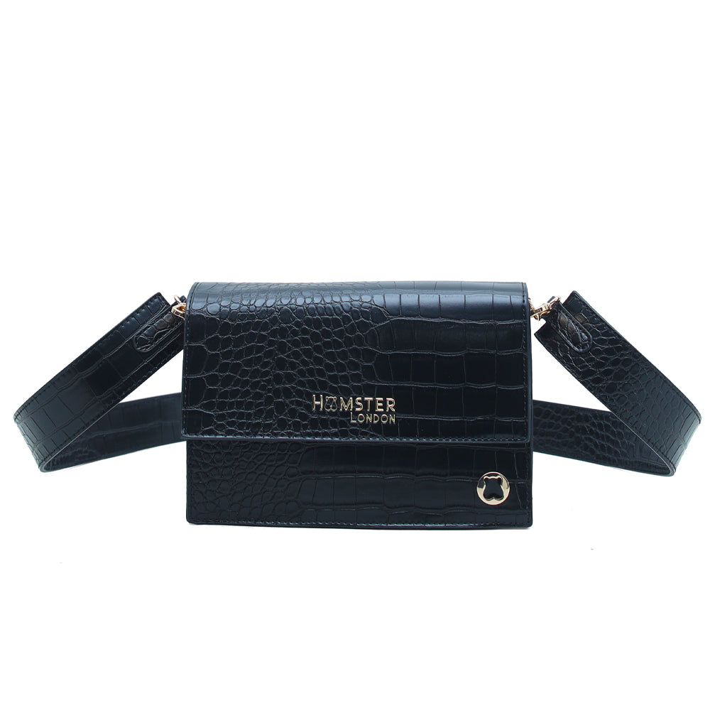 Hamster London Roma Mini Flap Bag Black