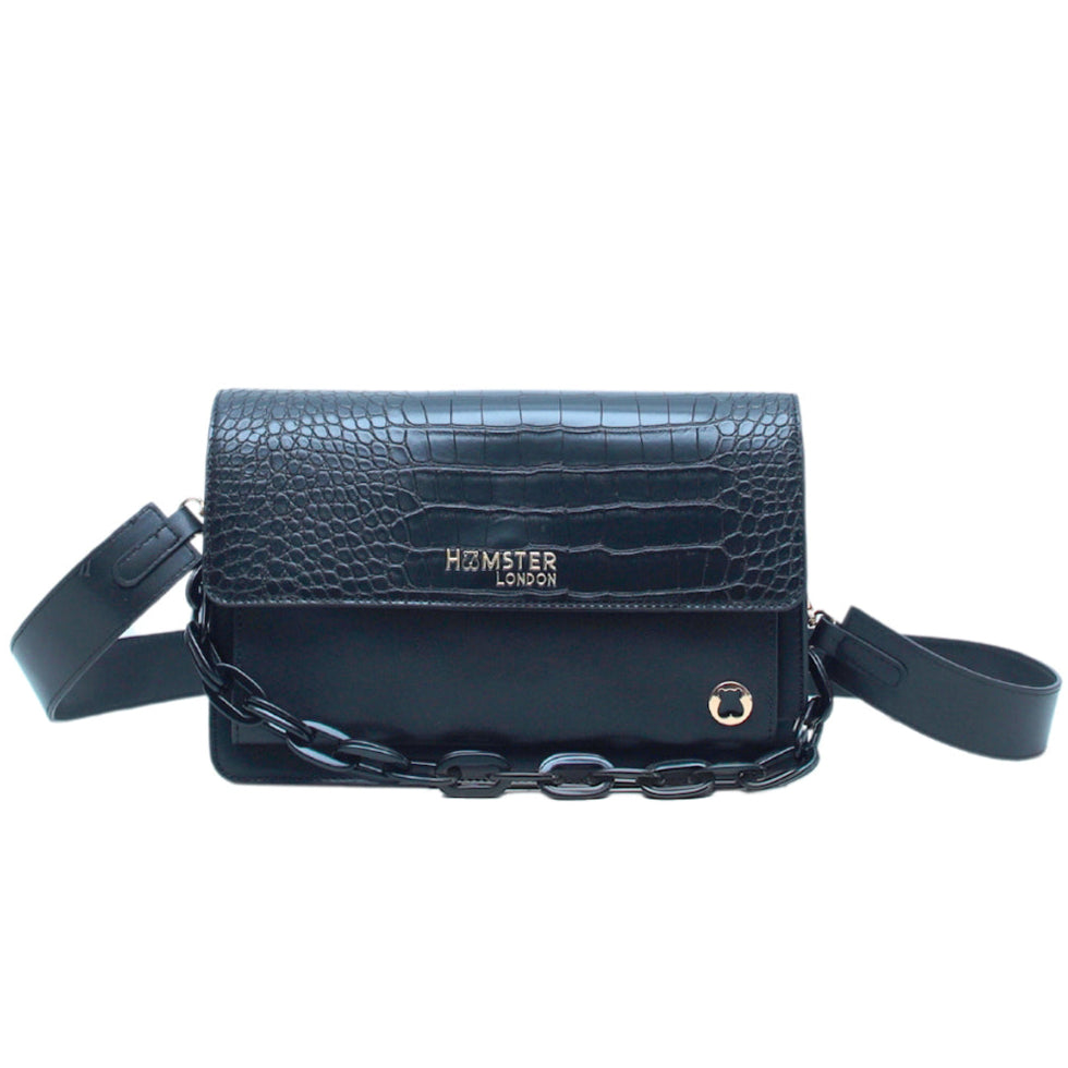Hamster London Roma Flap Bag Black