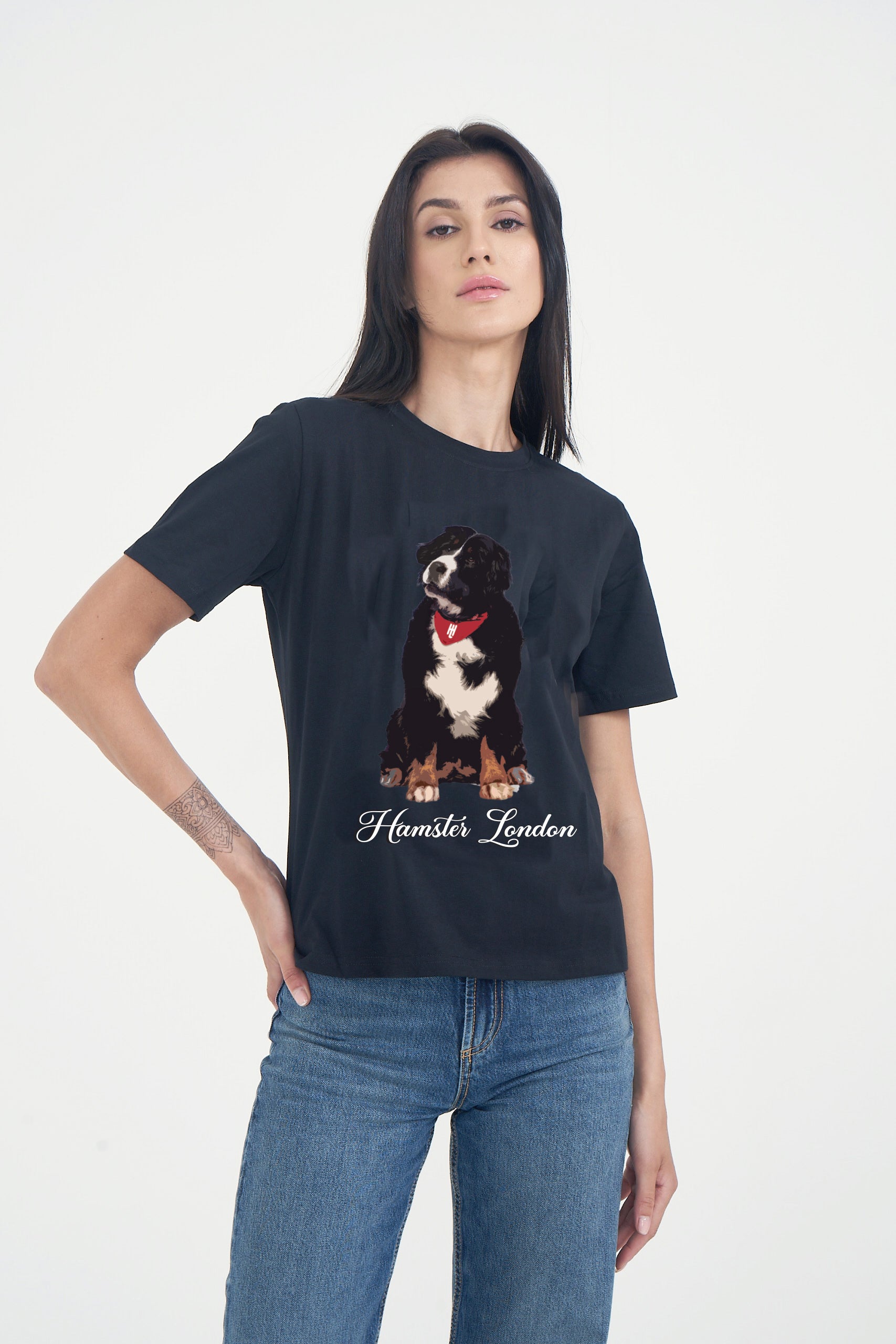 Hamster London Pup H Border Collie T-shirt Black