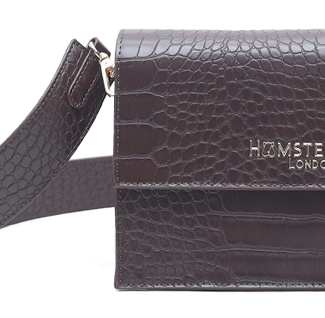 Hamster London Roma Mini Flap Bag Brown
