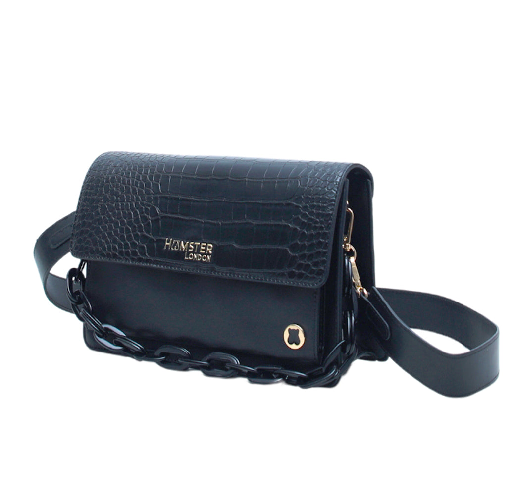 Hamster London Roma Flap Bag Black