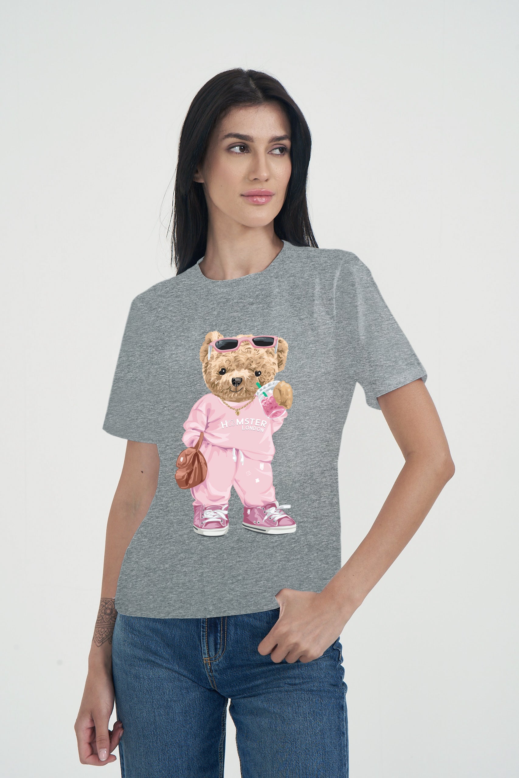 Hamster London Ted H Coffee Run T-Shirt Grey