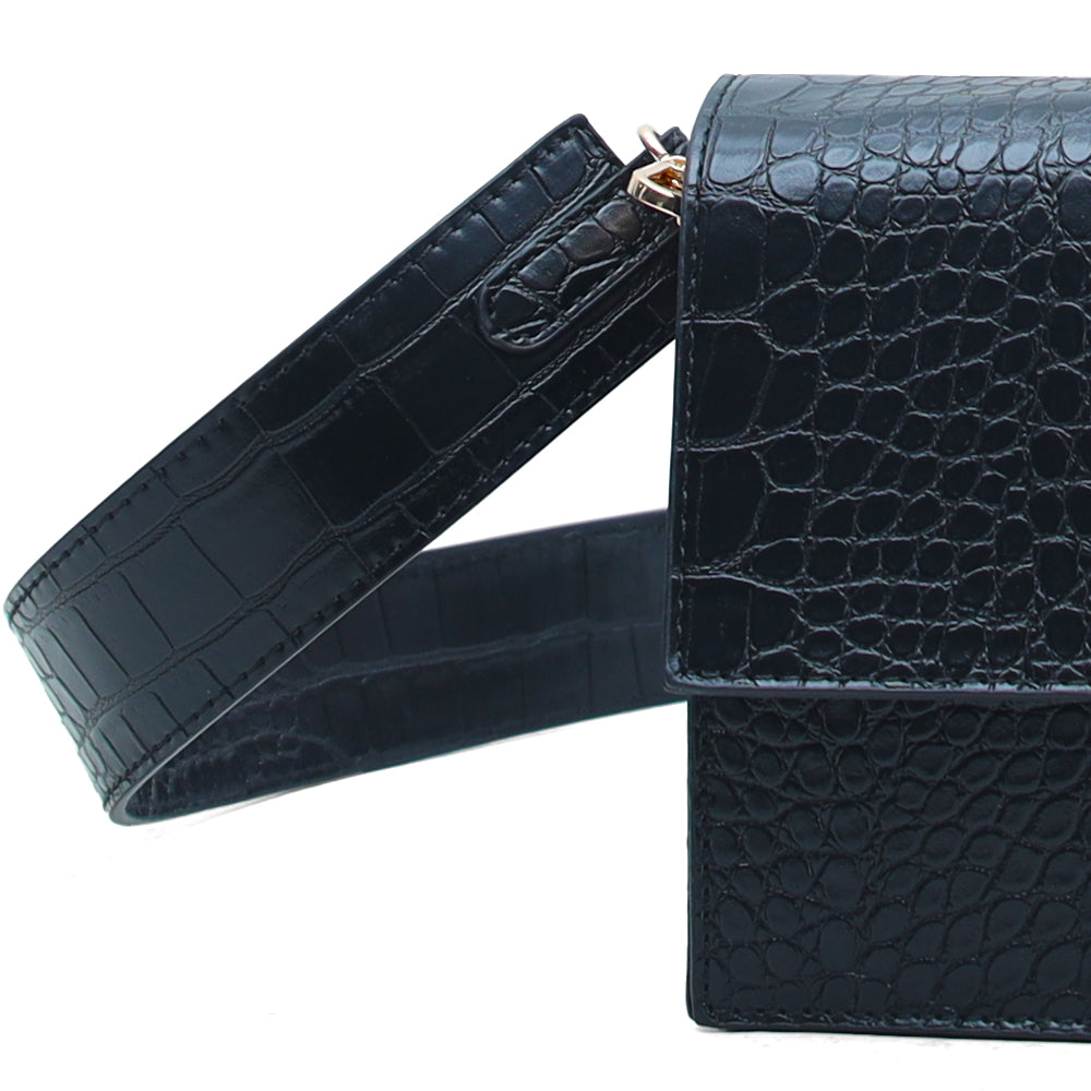 Hamster London Roma Mini Flap Bag Black
