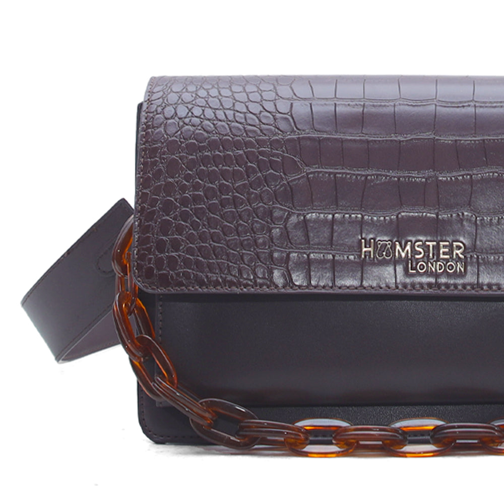 Hamster London Roma Flap Bag Brown