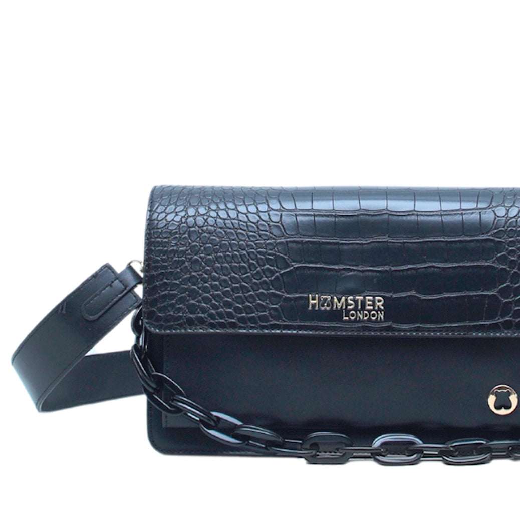 Hamster London Roma Flap Bag Black