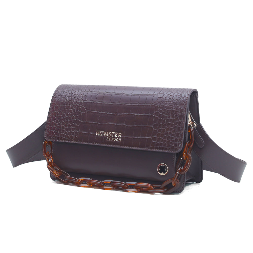 Hamster London Roma Flap Bag Brown