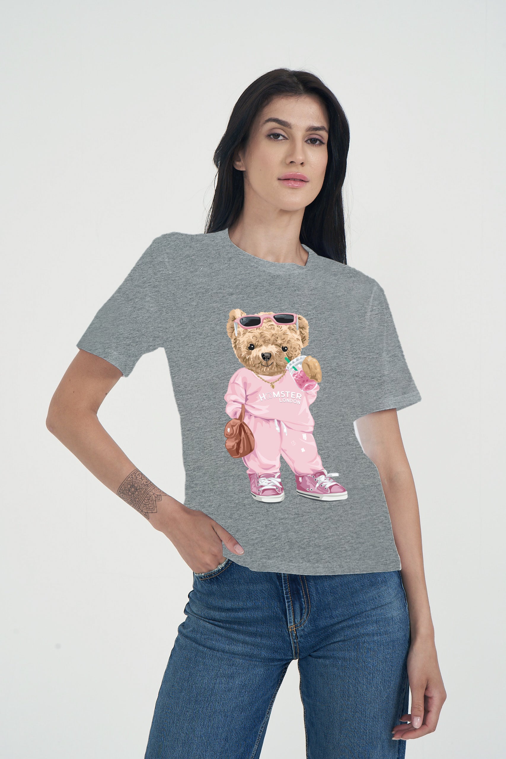 Hamster London Ted H Coffee Run T-Shirt Grey