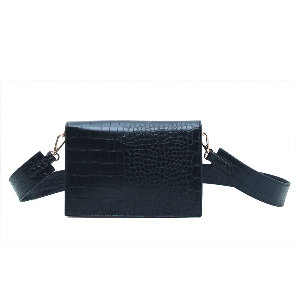 Hamster London Roma Mini Flap Bag Black