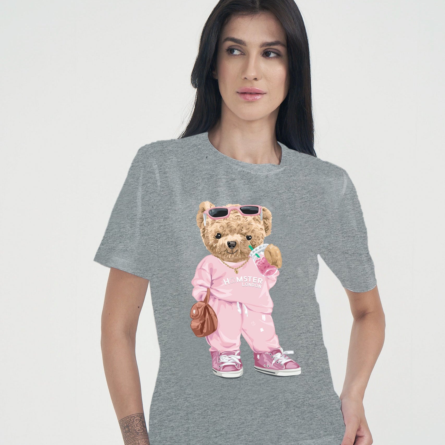 Hamster London Ted H Coffee Run T-Shirt Grey