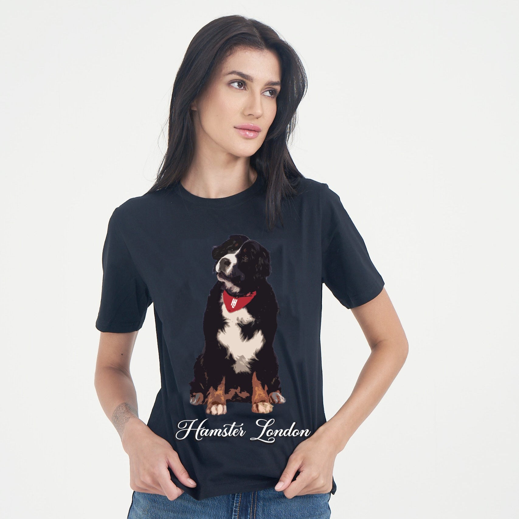Hamster London Pup H Border Collie T-shirt Black