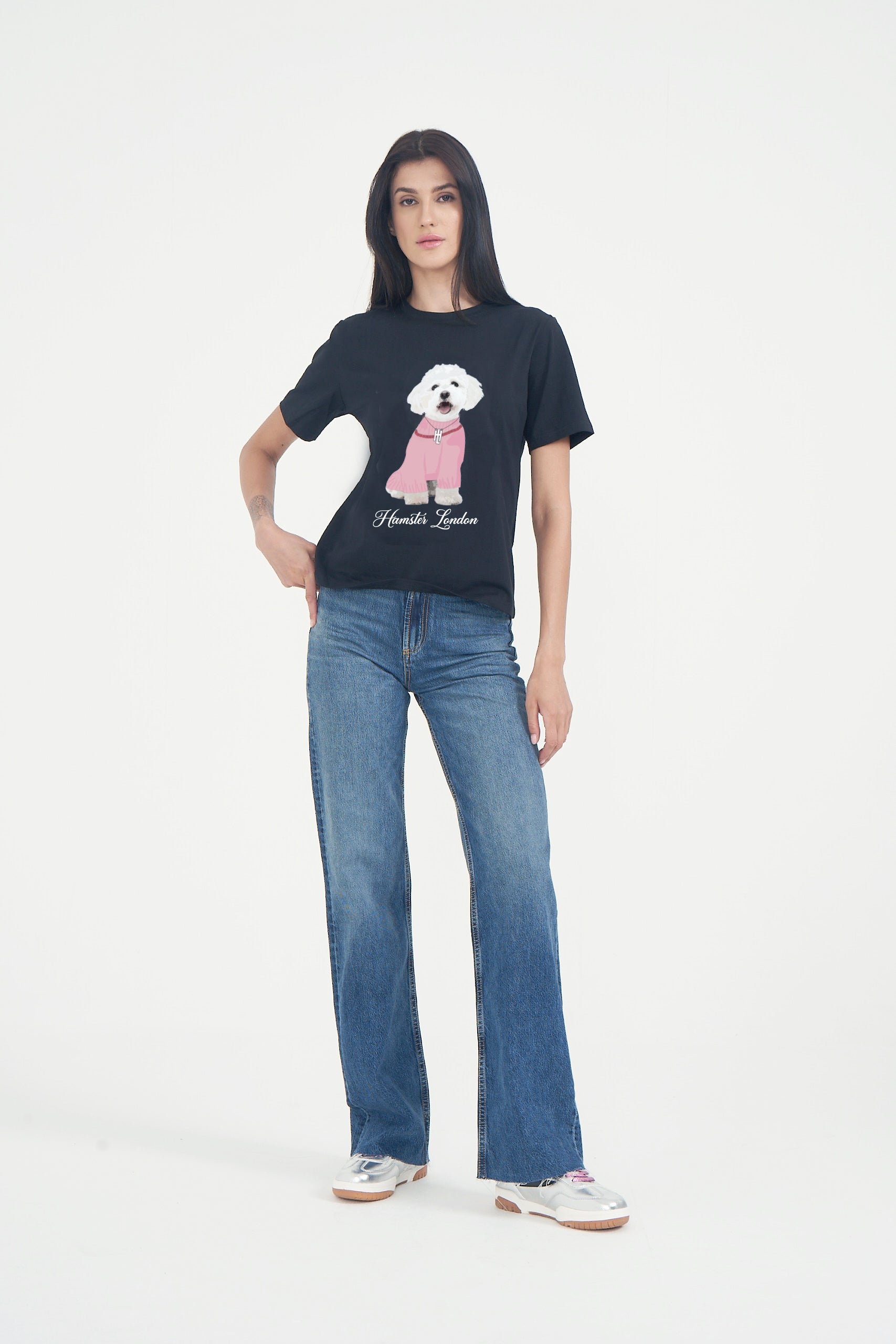 Hamster London Pup H Poodle T-shirt Black