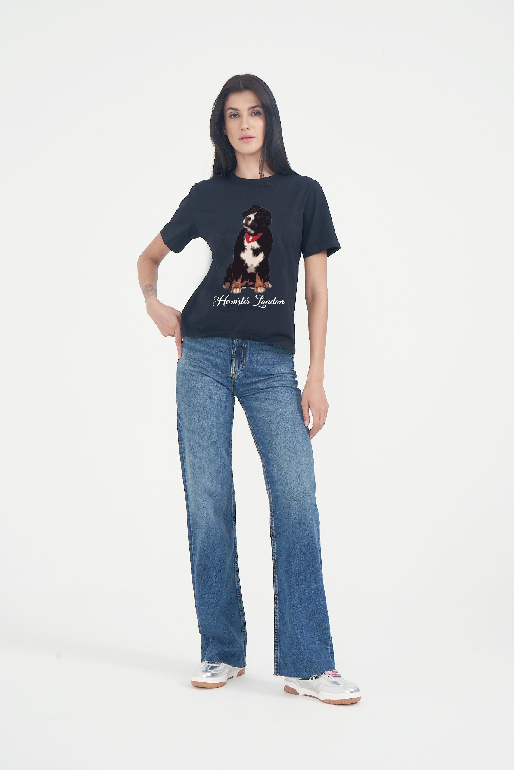Hamster London Pup H Border Collie T-shirt Black