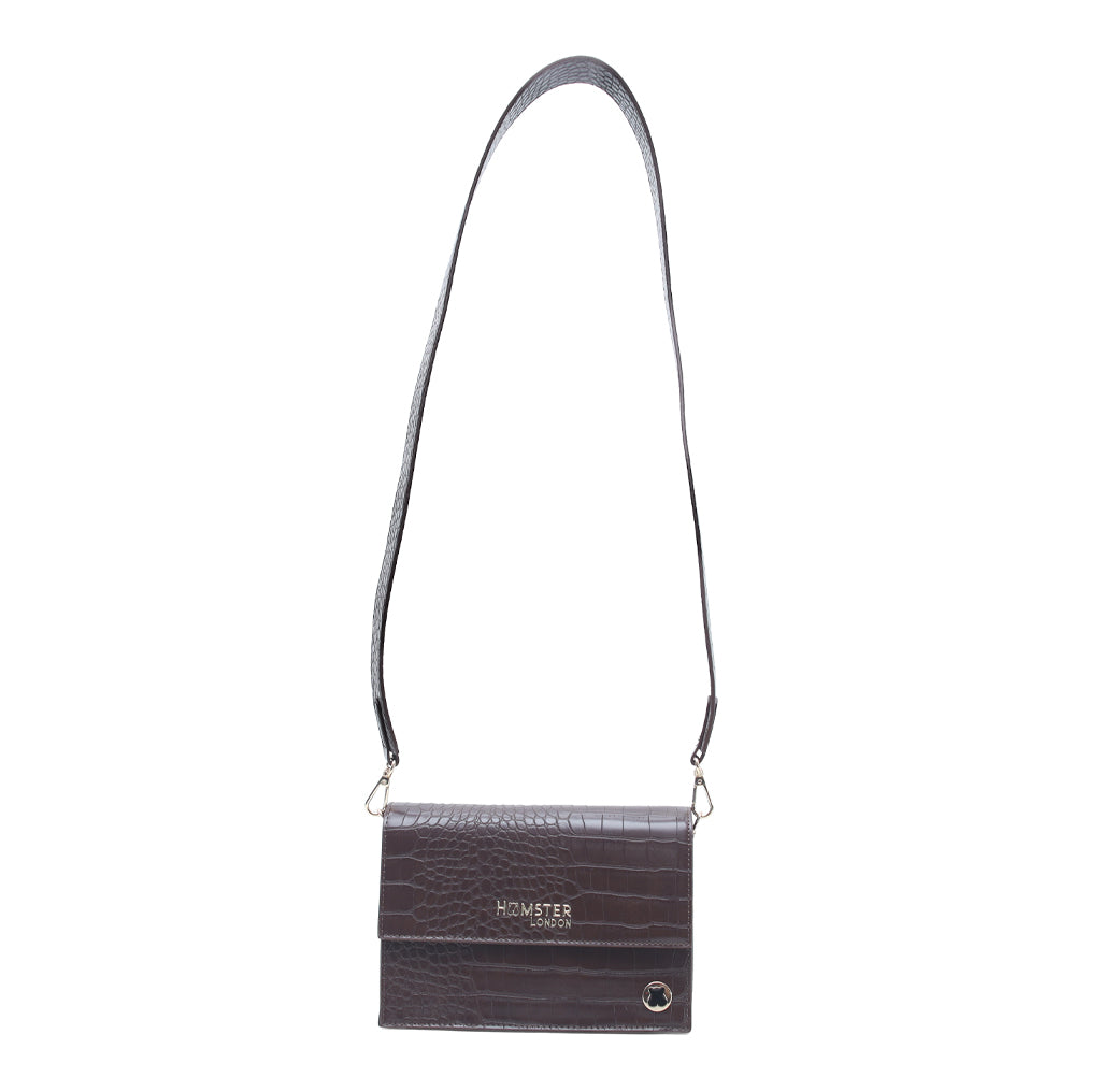 Hamster London Roma Mini Flap Bag Brown