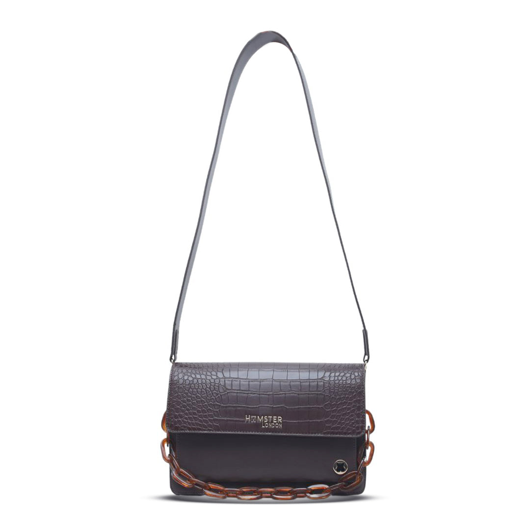 Hamster London Roma Flap Bag Brown