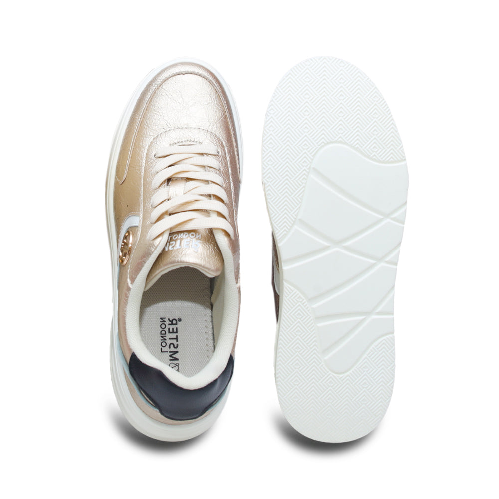 Hamster London Metallic Motion Gold Sneakers