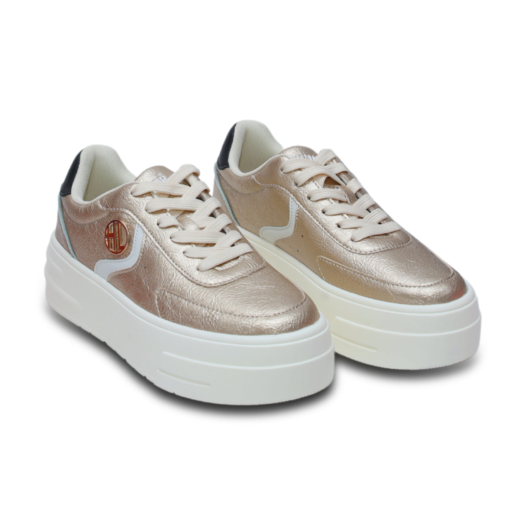 Hamster London Metallic Motion Gold Sneakers