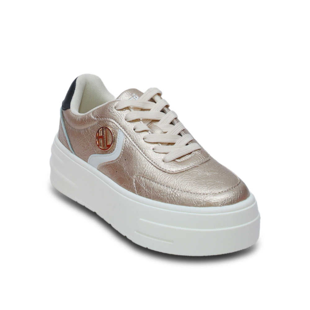 Hamster London Metallic Motion Gold Sneakers