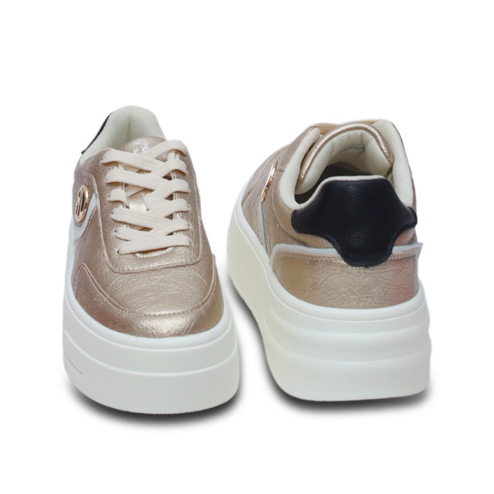Hamster London Metallic Motion Gold Sneakers