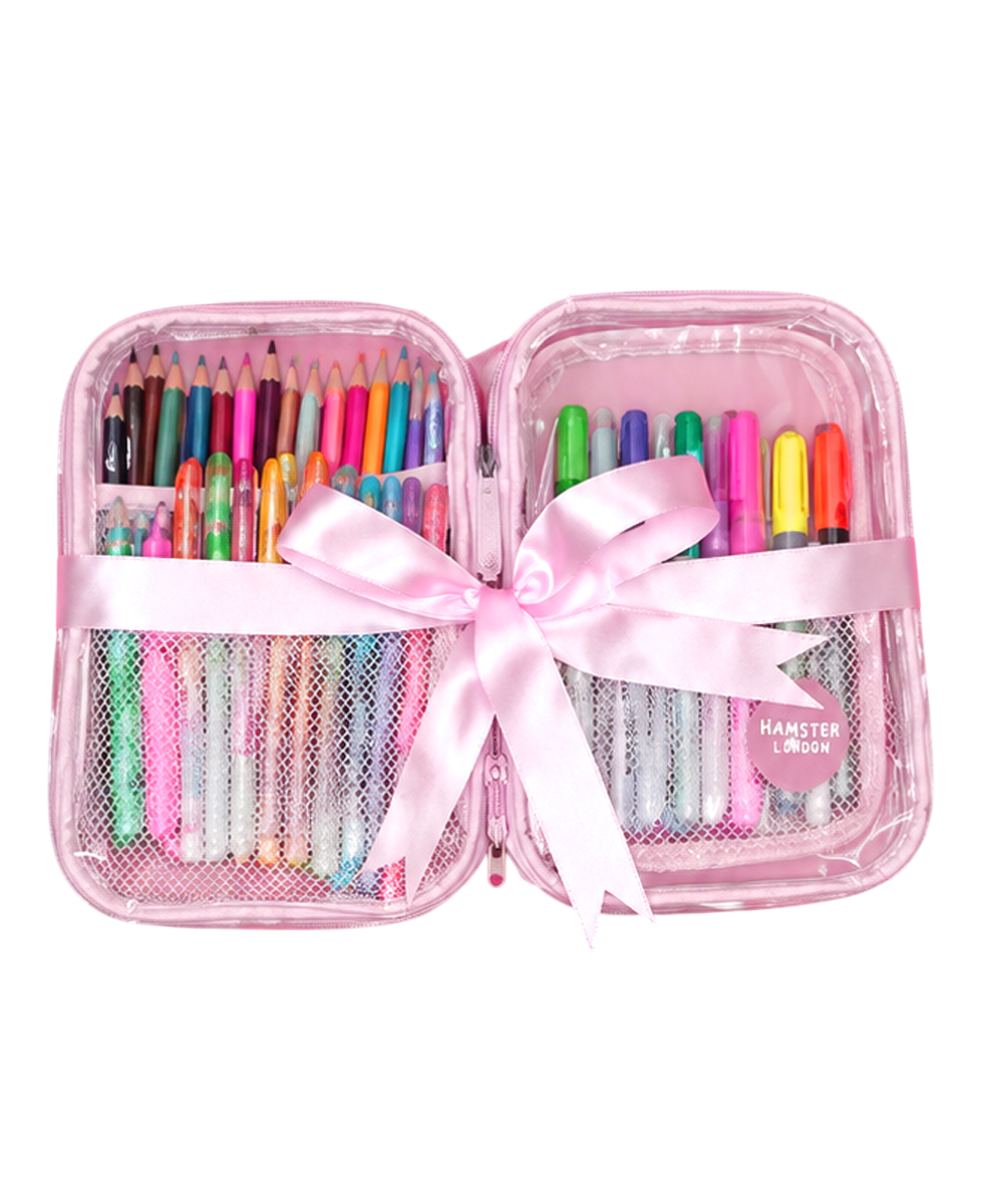 Hamster London Stationery Hardcase Combo All-in-One Creative Kit Unicorn Light Pink