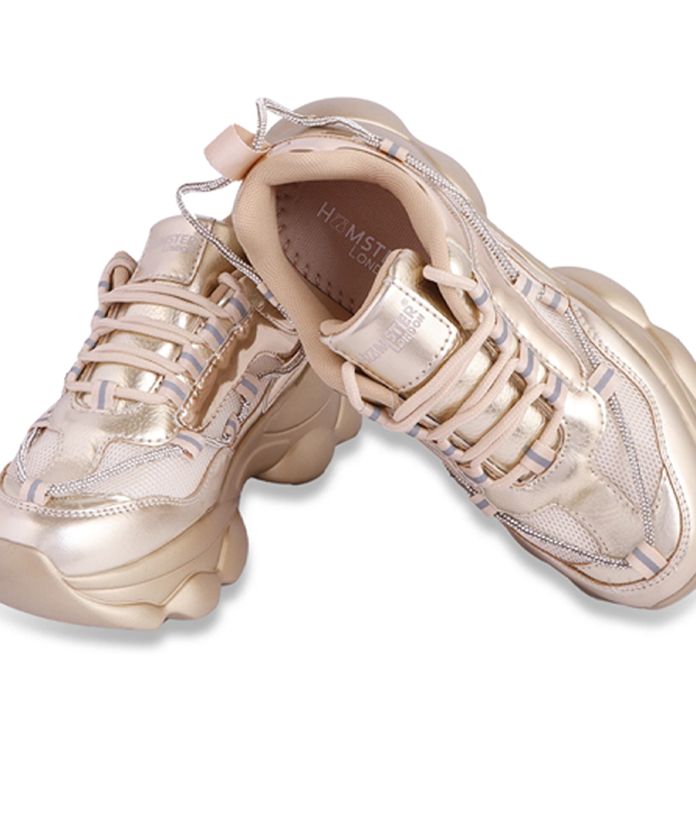 Hamster London Mousehole Gold Party Sneakers