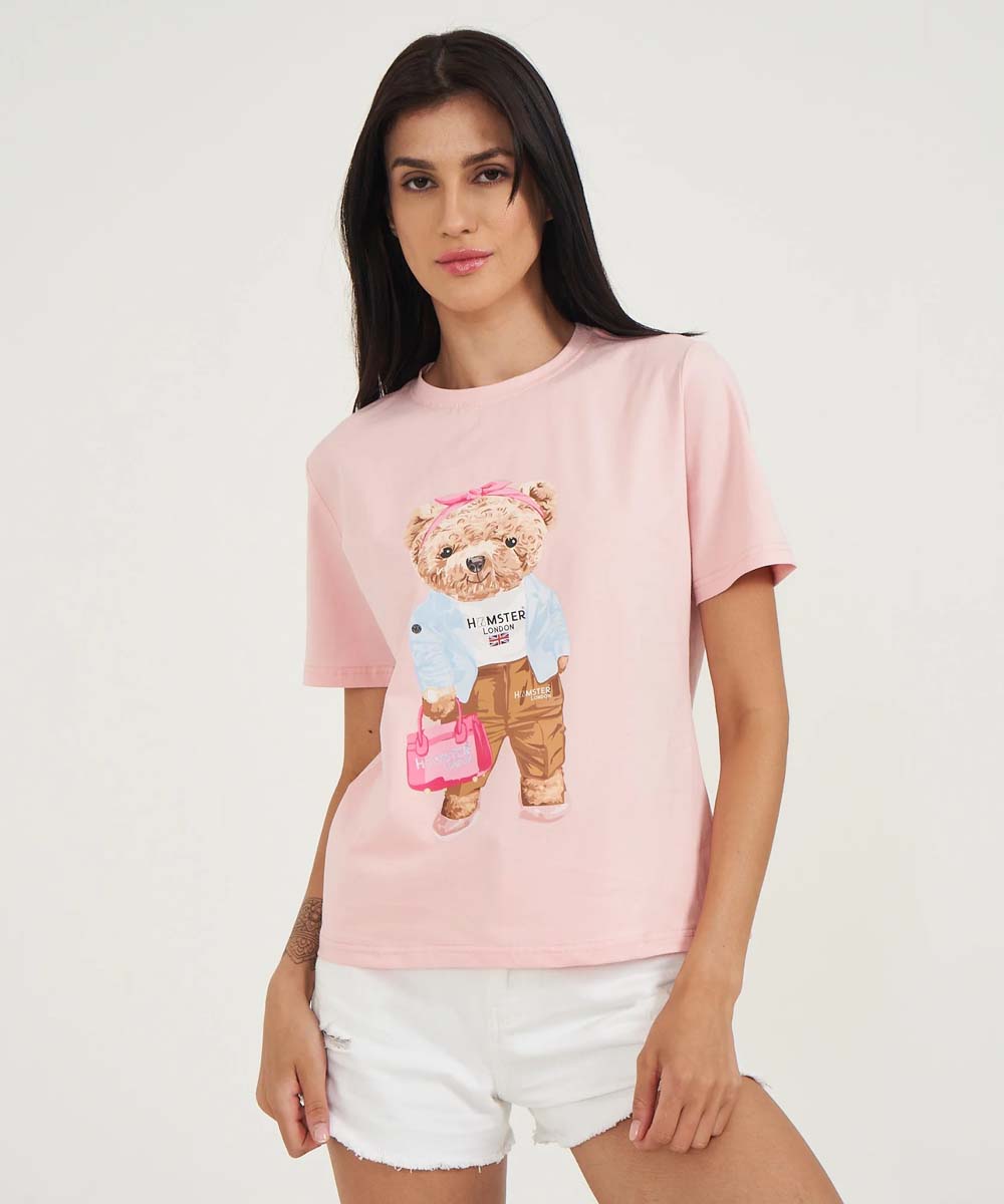 Hamster London Ted H Chic T-Shirt Pink
