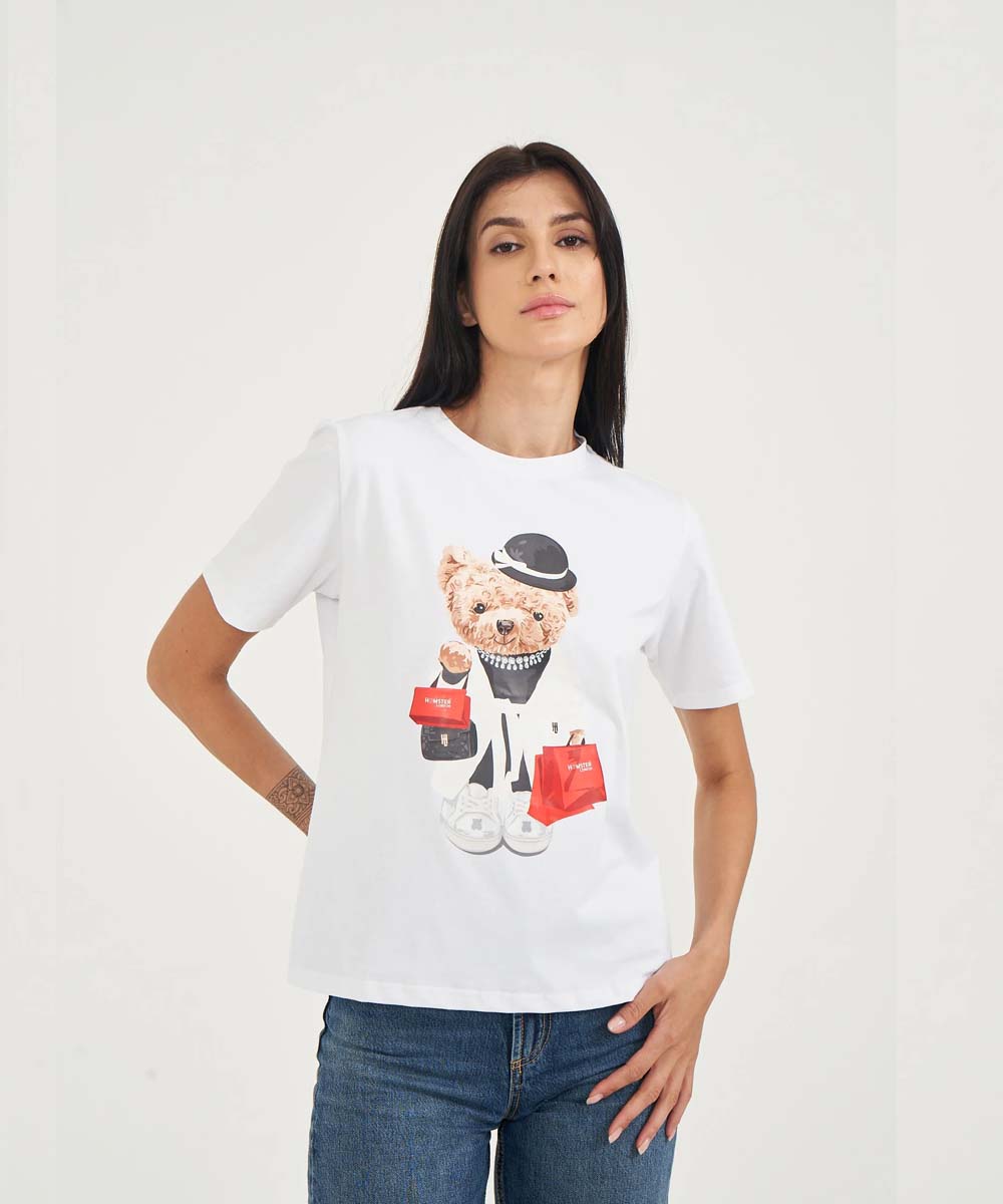 Hamster London Ted H Shopaholic T-Shirt White