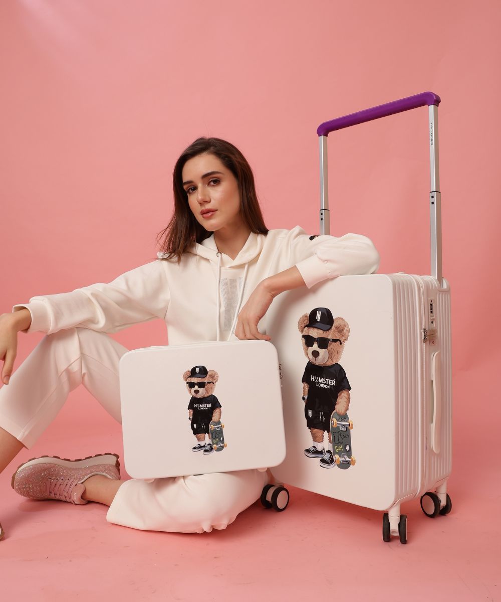 Hamster London Ted H Luggage Combo White – 20in + 14in