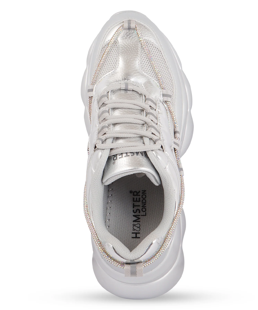 Hamster London Marcella Party Silver Sneakers