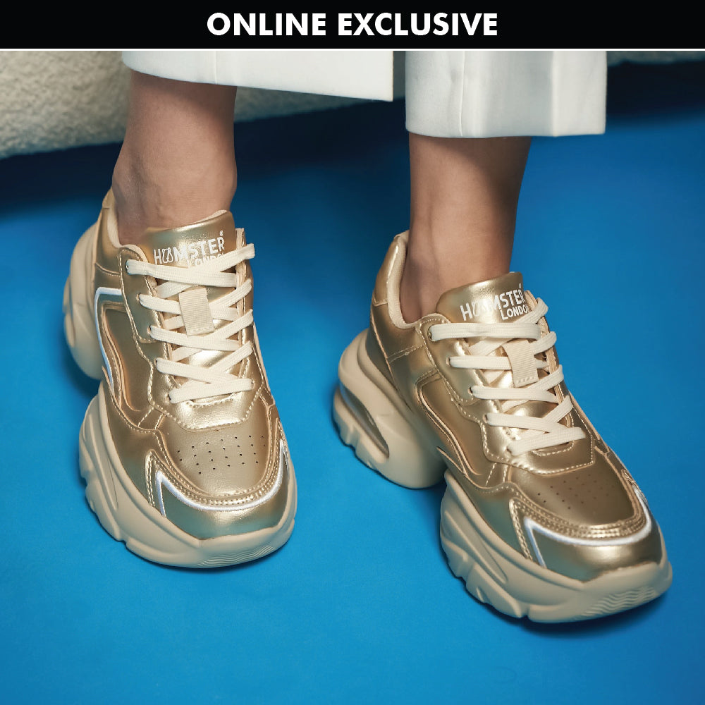 Hamster London Matte Gold Party Sneakers