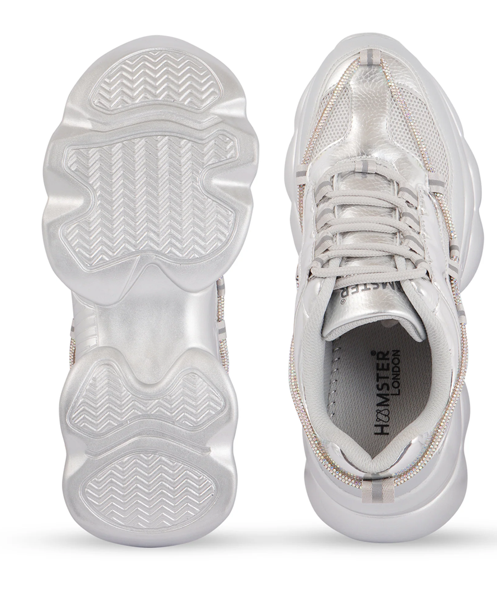 Hamster London Marcella Party Silver Sneakers
