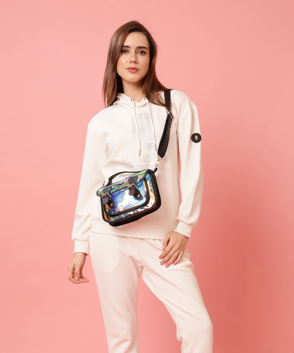 Hamster London Shiny Classic Sling Bag Black
