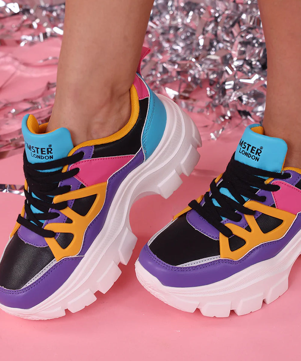 Hamster London Marcella Party Retro Purple Sneakers