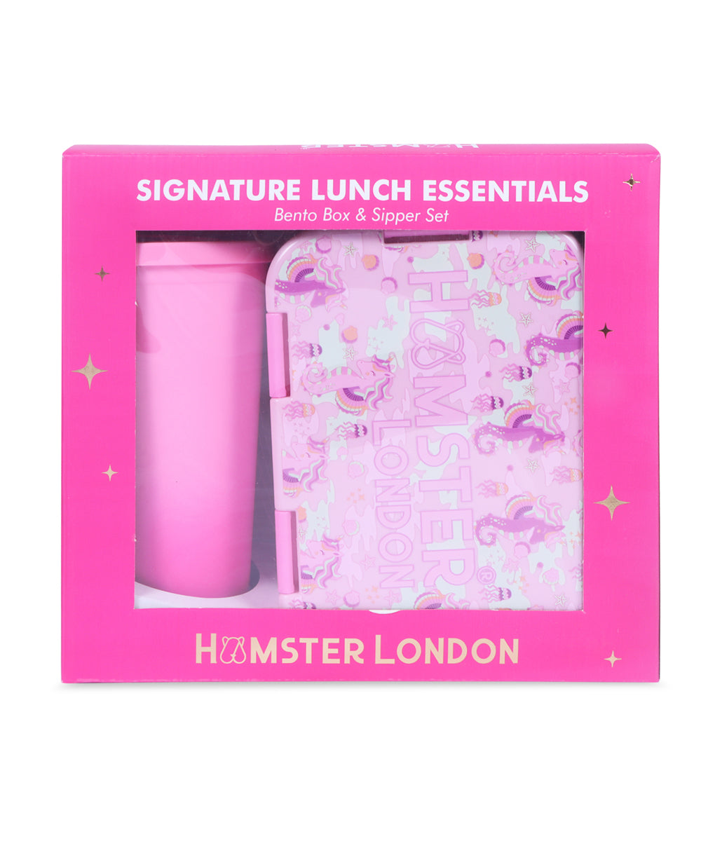 Hamster London Bento Box Perky Unicorn and Sipper Set