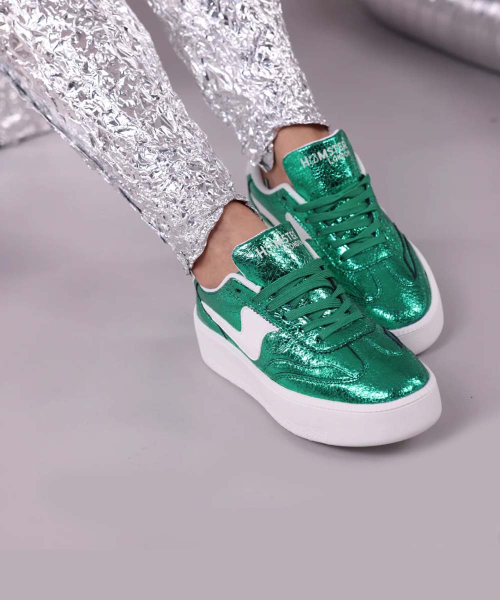 Hamster London Holiday Party Green Sneakers
