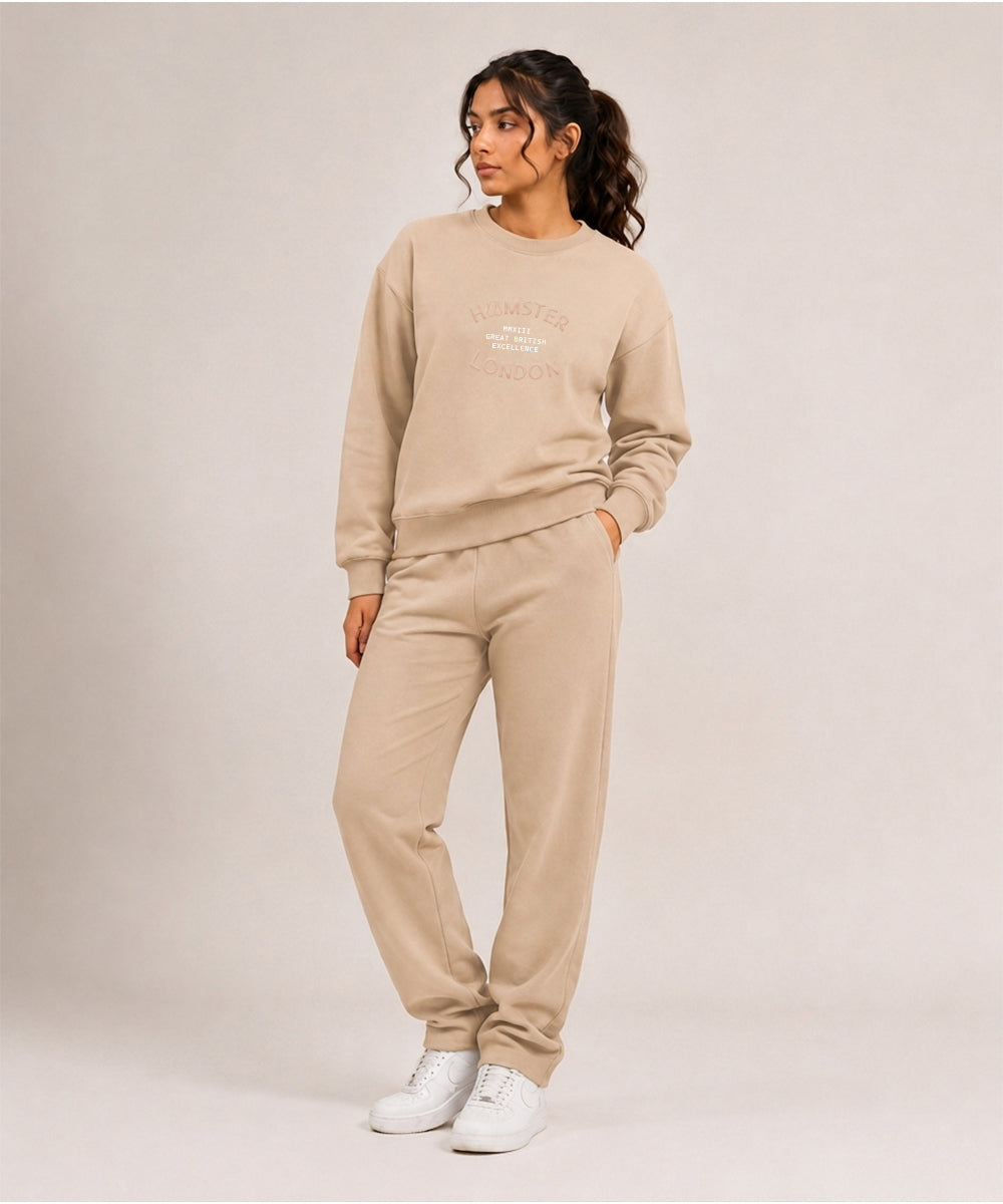 Hamster London Great British Excellence Sweatshirt & Lowers Set Beige