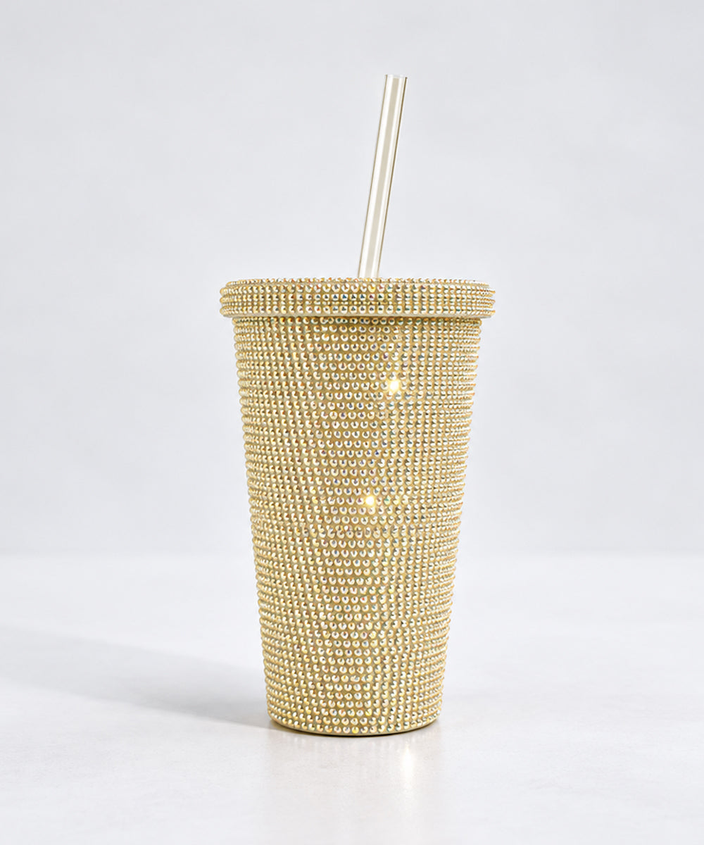 Hamster London Crystal Gem Sipper With Charm Gold