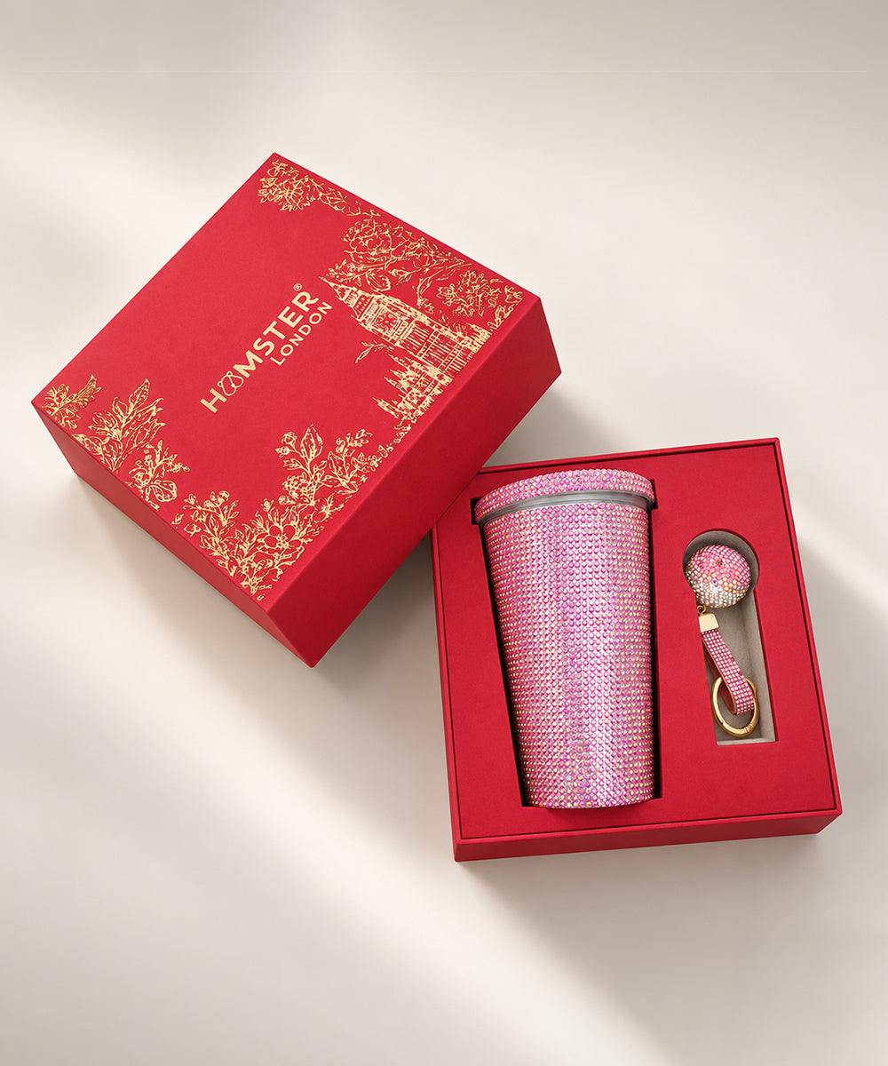 Hamster London Crystal Gem Sipper With Charm Hot Pink