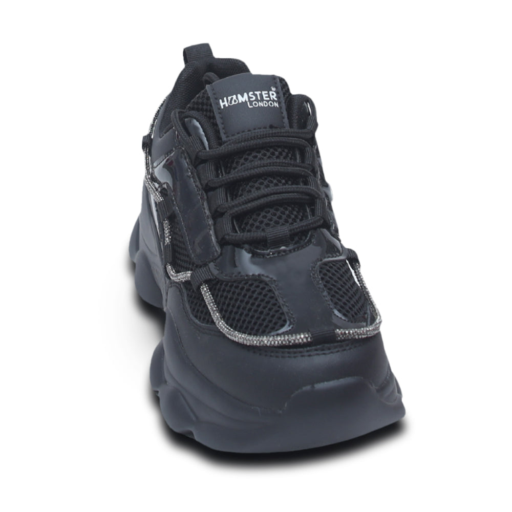 Hamster London Mousehole Black Party Sneakers
