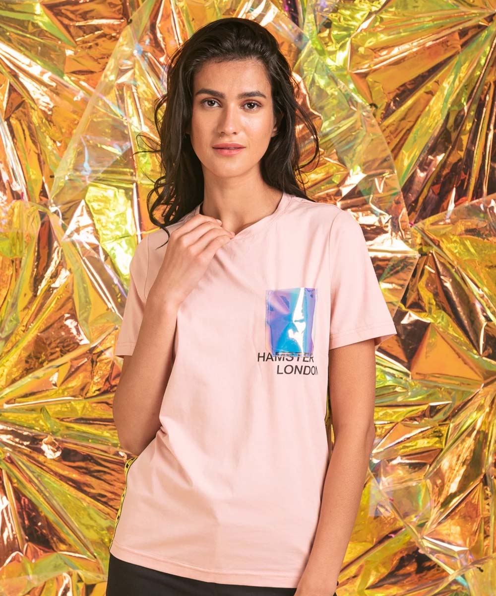 Hamster London Holo Party Tees Pink