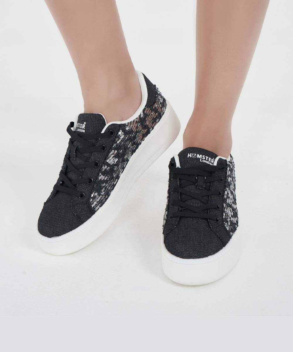 Hamster London Super Model Bling Black Sneakers