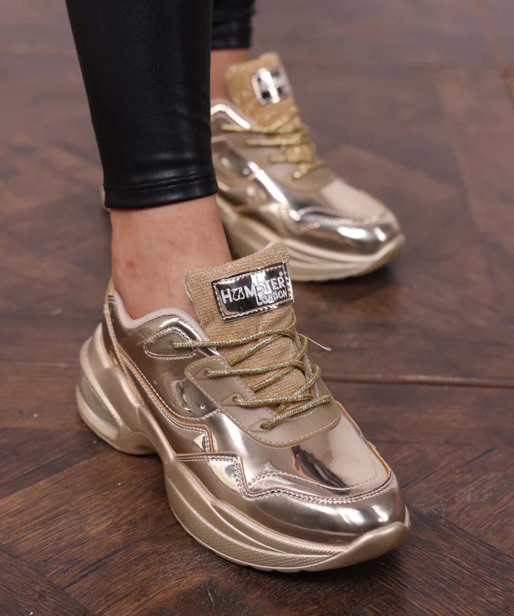 Hamster London Heli Gold Party Sneakers