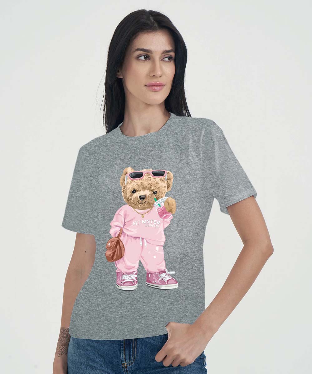 Hamster London Ted H Coffee Run T-Shirt Grey