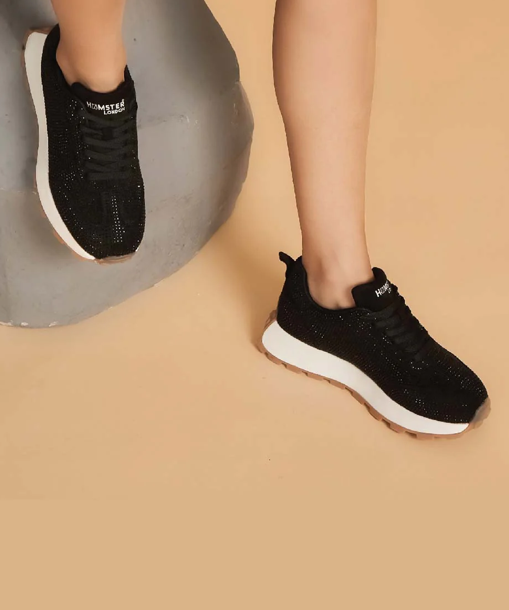 Hamster London Love Stone Black Sneakers