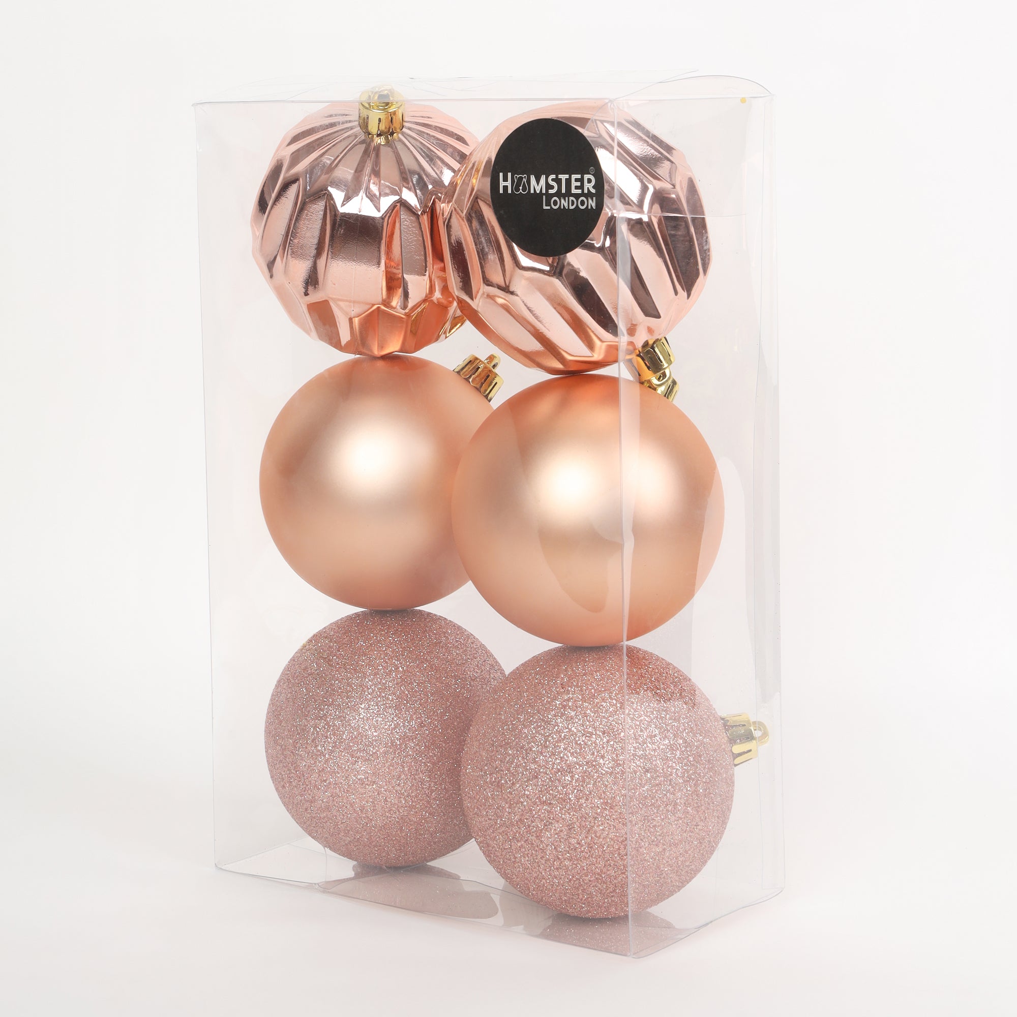 HL Holy 8cm Glitter Gold Christmas Ball Set of 6 Pieces