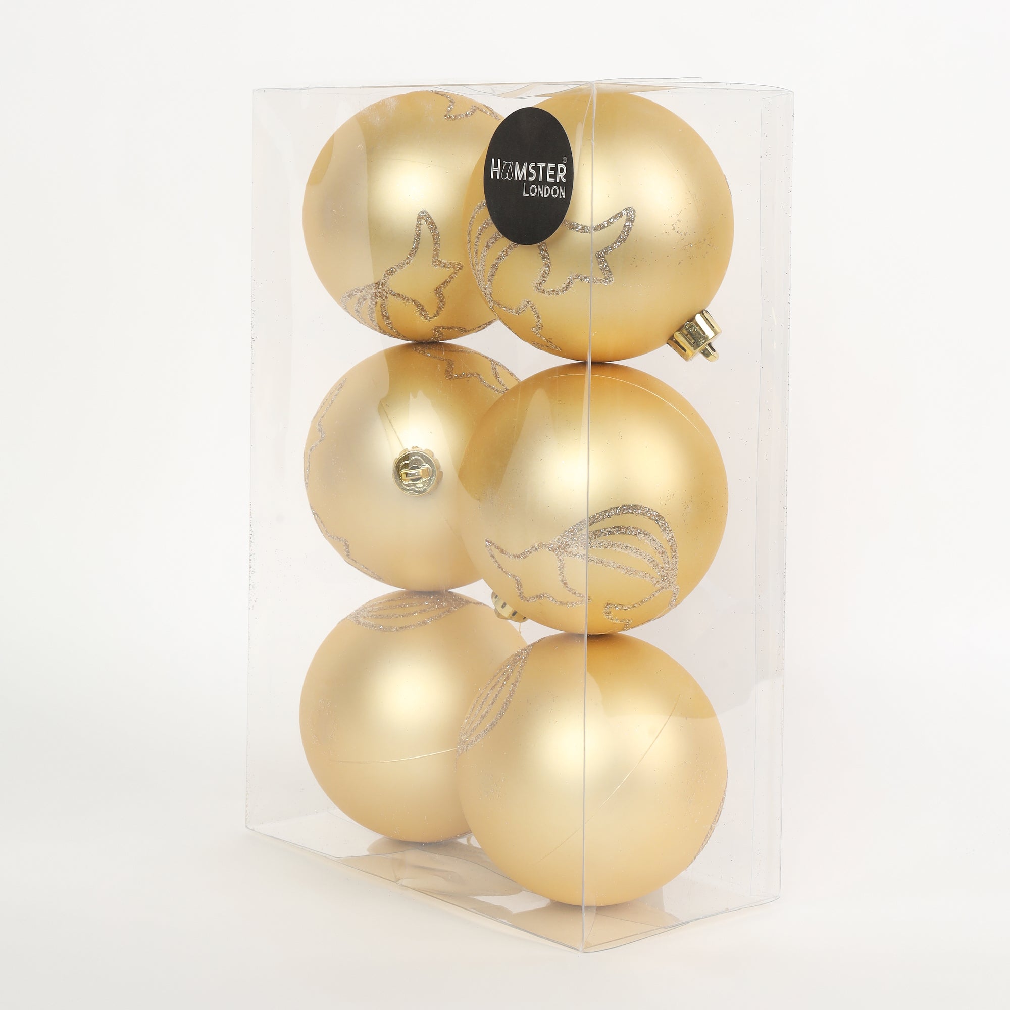 HL Holy 8cm Gold Christmas Ball Set of 6 Pieces