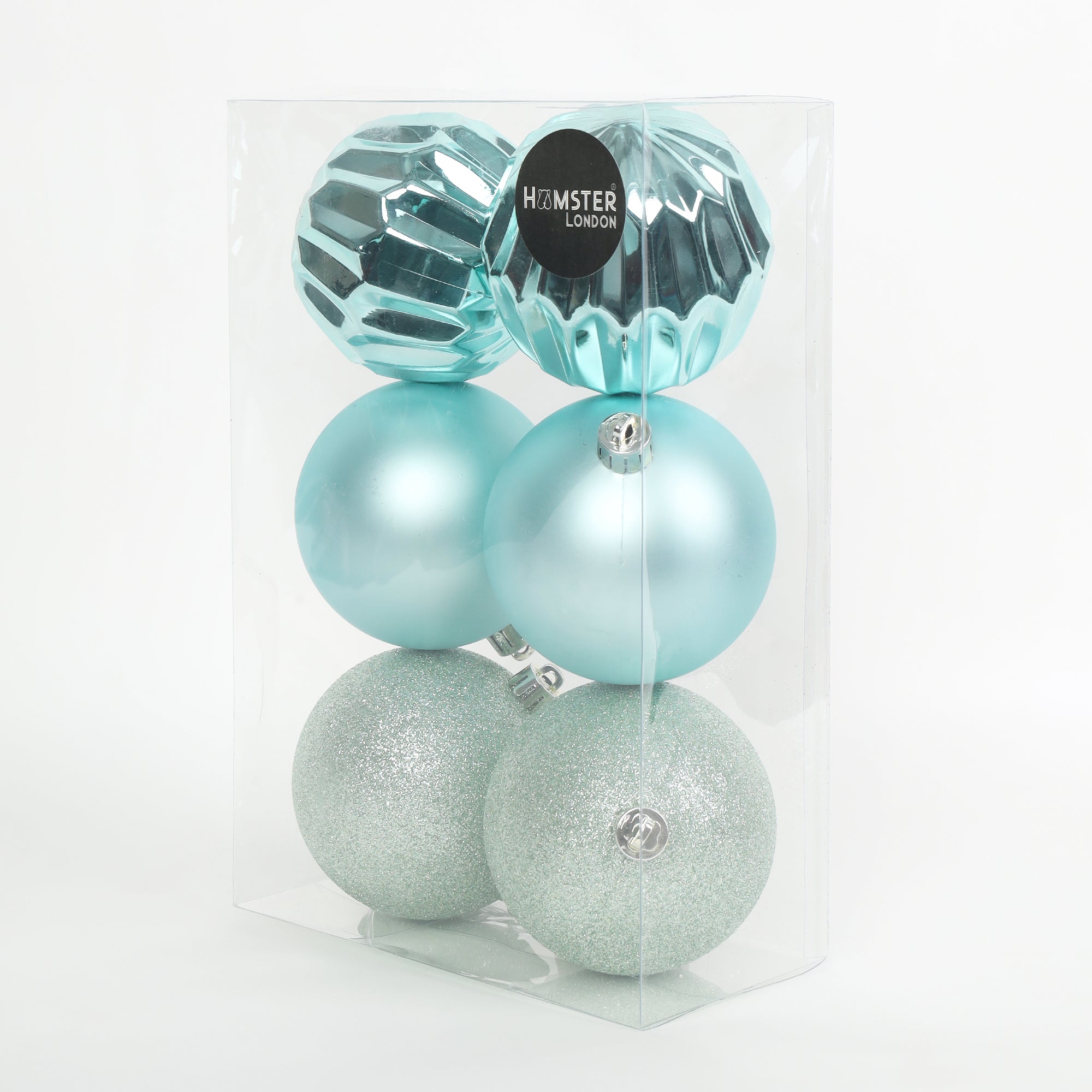 HL Holy 8cm Light Blue Christmas Ball Set of 6 Pieces