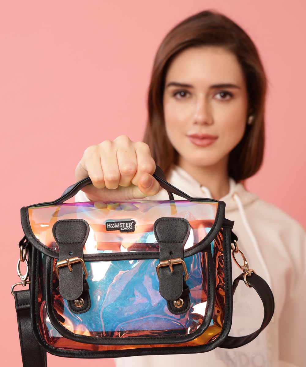 Hamster London Shiny Classic Sling Bag Black