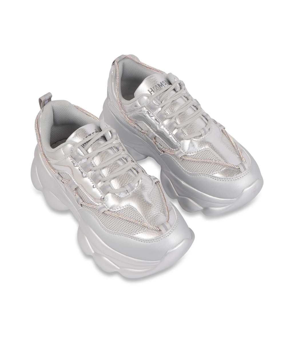 Hamster London Marcella Party Silver Sneakers