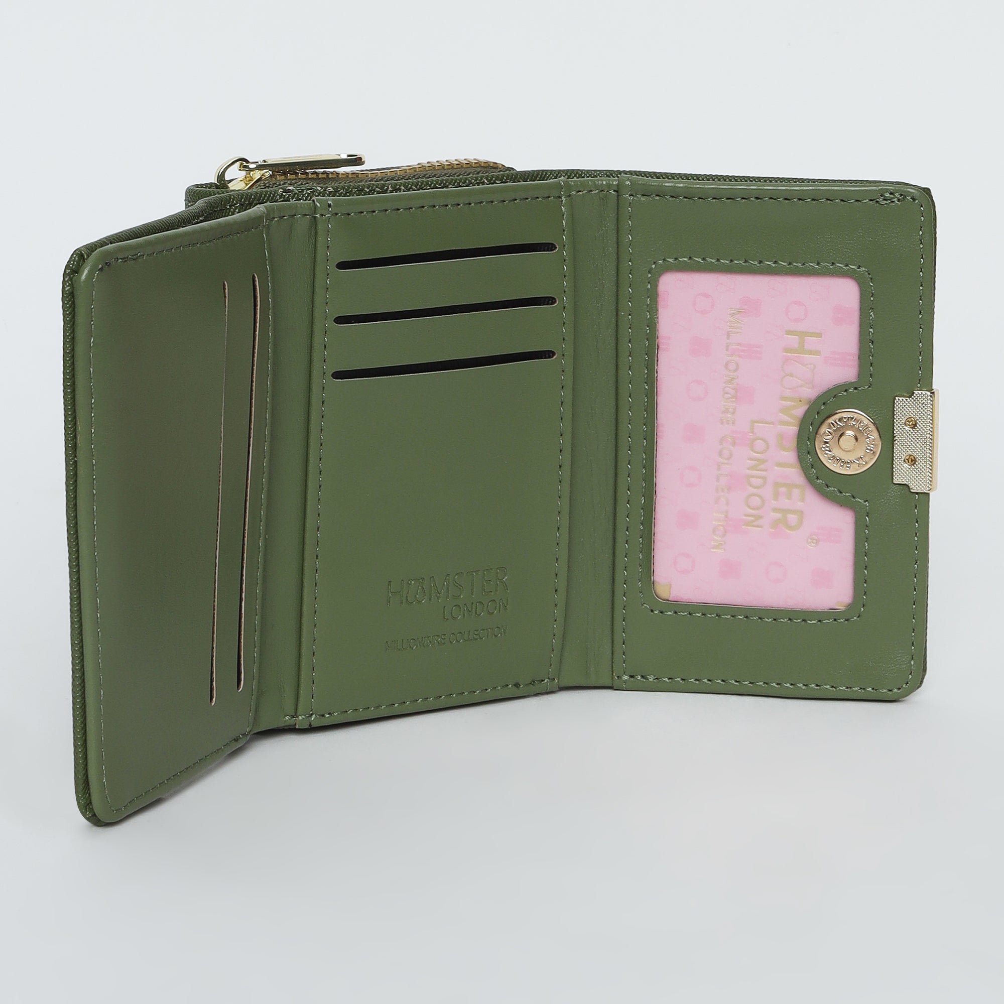 Hamster London Millionaire Victoria Bifold Wallet Green